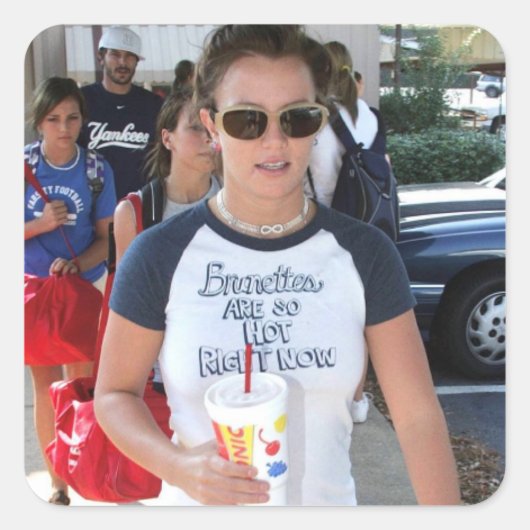 Carré Britney Sticker Brunettes (Devant)