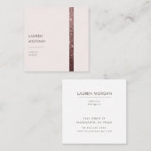 Carré bronze et parties scintillant Carte de visite mode (Devant / Derrière)