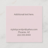 Carré Brown moderne et Carte de visite blush (Dos)