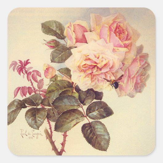 Carré Bumble Bee et Sticker Rose (Devant)
