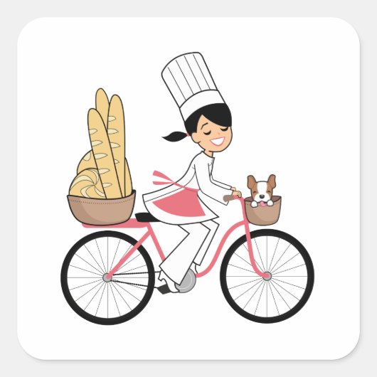 Carré Bycicle Chef Art Sticker (Devant)