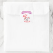 Carré C’est un Sticker Faire-part pour fille-bébé (Sac)