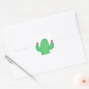 Carré Cactus personnalisables avec Sticker Fleurs