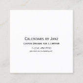 Carré Calendrier blanc 2029 par Janz Carte de visite Car (Dos)