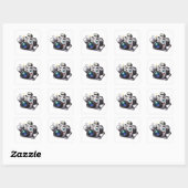 Carré Camera Character Winking Thumps Up Sticker (Feuille)