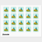 Carré Camping Design Sticker (Feuille)