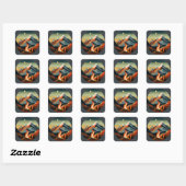 Carré Camping et Sticker randonnée (Feuille)