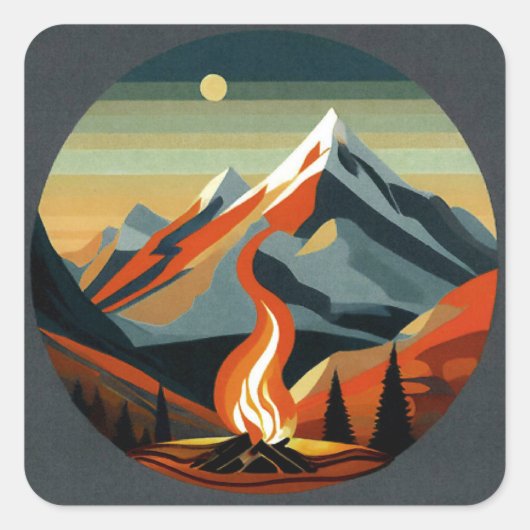 Carré Camping et Sticker randonnée (Devant)