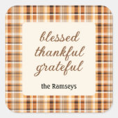 Carré Candle Sticker 3-in || blessed thankful grateful (Devant)