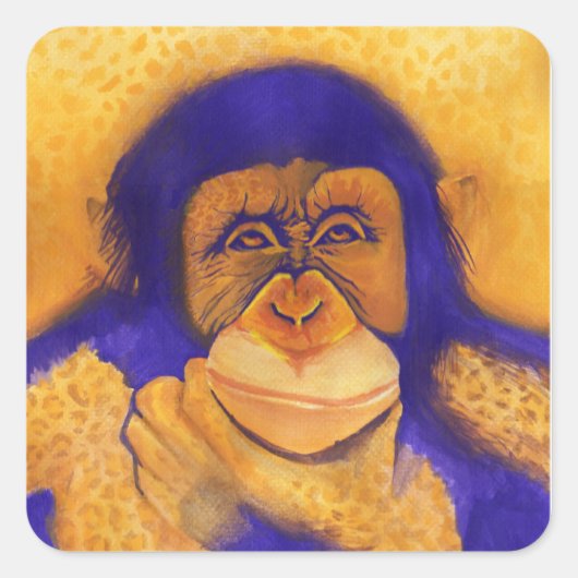 Carré Caput Mortuum CHEETAH CHIMP STICKER (Devant)