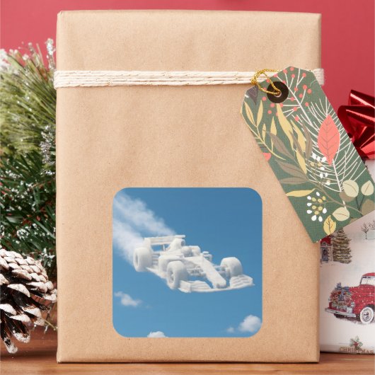 Carré Car cloud square sticker description (vacances)