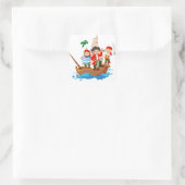 Carré Caricature petits pirates mignons - Sticker (Sac)