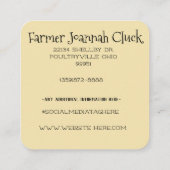 Carré Carte de visite (Dos)