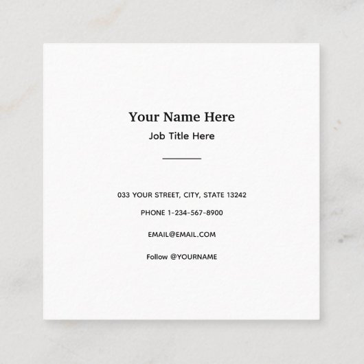 Carré Carte de visite (Dos)