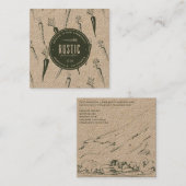 Carré Carte de visite 1| Rancher rustique (Devant / Derrière)