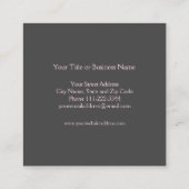 Carré Carte de visite à jet rose - Style aviation modern (Dos)