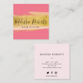 Carré carte de visite à la mode de coiffeur de manuscrit (Devant / Derrière)