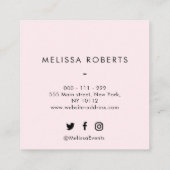 Carré carte de visite à la mode de coiffeur de manuscrit (Dos)