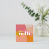 Carré Carte de visite Abstrait rose gras (Debout devant)