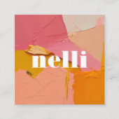 Carré Carte de visite Abstrait rose gras (Devant)