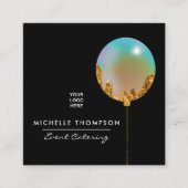 Carré Carte de visite Affaires Arc-en-ciel et Or (Devant)