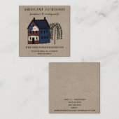 Carré Carte de visite américain primitif rustique (Devant / Derrière)