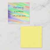 Carré Carte de visite assis du chat (Devant / Derrière)