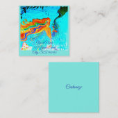 Carré carte de visite aux cheveux arc-en-ciel (Devant / Derrière)