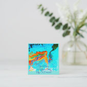 Carré carte de visite aux cheveux arc-en-ciel (Debout devant)