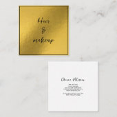 Carré Carte de visite avec arrière - plan or (Devant / Derrière)