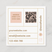 Carré Carte de visite avec code QR en arc moderne (Dos)