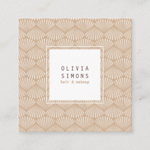 Carré Carte de visite avec motif de coquillages rétro.