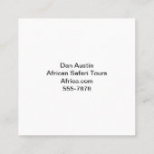 Carré Carte de visite avec silhouettes d'éléphant (Dos)