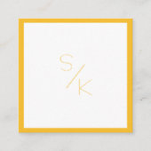 Carré Carte de visite blanc jaune pur moderne (Devant)