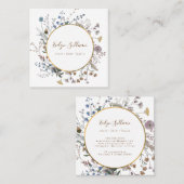 Carré Carte de visite Boho fleur sauvage (Devant / Derrière)