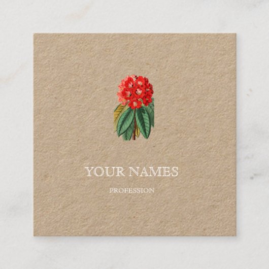 CARRÉ CARTE DE VISITE BOTANIQUE "RHODODENDRON" (Devant)