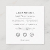 Carré carte de visite brumeux d'arbre (Dos)