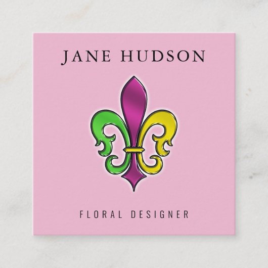 Carré Carte de visite carrée au design élégant Fleur de  (Devant)