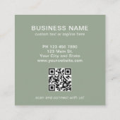 Carré Carte de visite carrée avec code QR et logo modern (Dos)