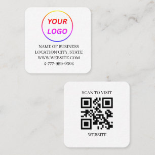 Carré Carte de visite carrée avec code QR pour site web