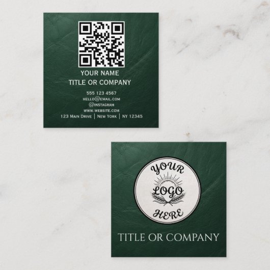 Carré Carte de visite carrée moderne avec QR Code (Devant / Derrière)