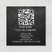 Carré Carte de visite carrée QR Code noir moderne (Devant)