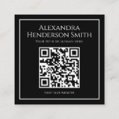 Carré Carte de visite code QR logo minimal noir blanc (Dos)