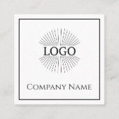 Carré Carte de visite code QR logo minimal noir blanc (Devant)