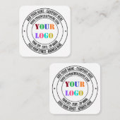 Carré Carte de visite d'adresse du nom du logo de l'entr (Devant / Derrière)