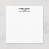 Carré Carte de visite d'affichage Fuchsia Pastel (Dos)