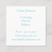 Carré Carte de visite d'aquarelle moderne en encre bleue (Dos)