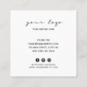 Carré Carte de visite d'aquarelle simple (Dos)