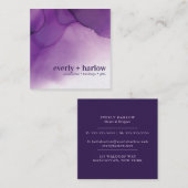 Carré Carte de visite d'aquarelle violet chic (Devant / Derrière)