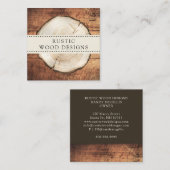 Carré Carte de visite de bois de charpentier rustique (Devant / Derrière)